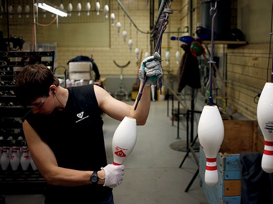 Завод по производству кеглей в штате Нью-Йорк, США